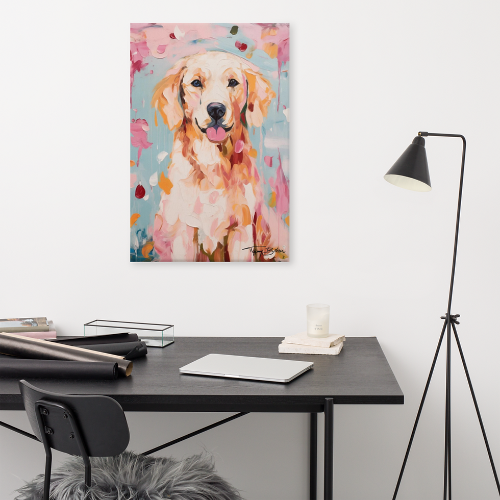 Thumbnail: Golden Retriever Colorful by Tiffany Bohrer - 24x36 Giclee Canvas