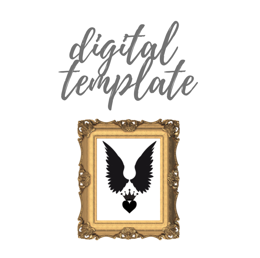 Wings and Heart Template