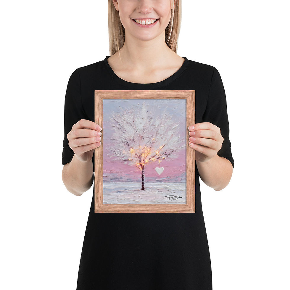Thumbnail: Winter Peace & Love Tree by Tiffany Bohrer - Framed poster