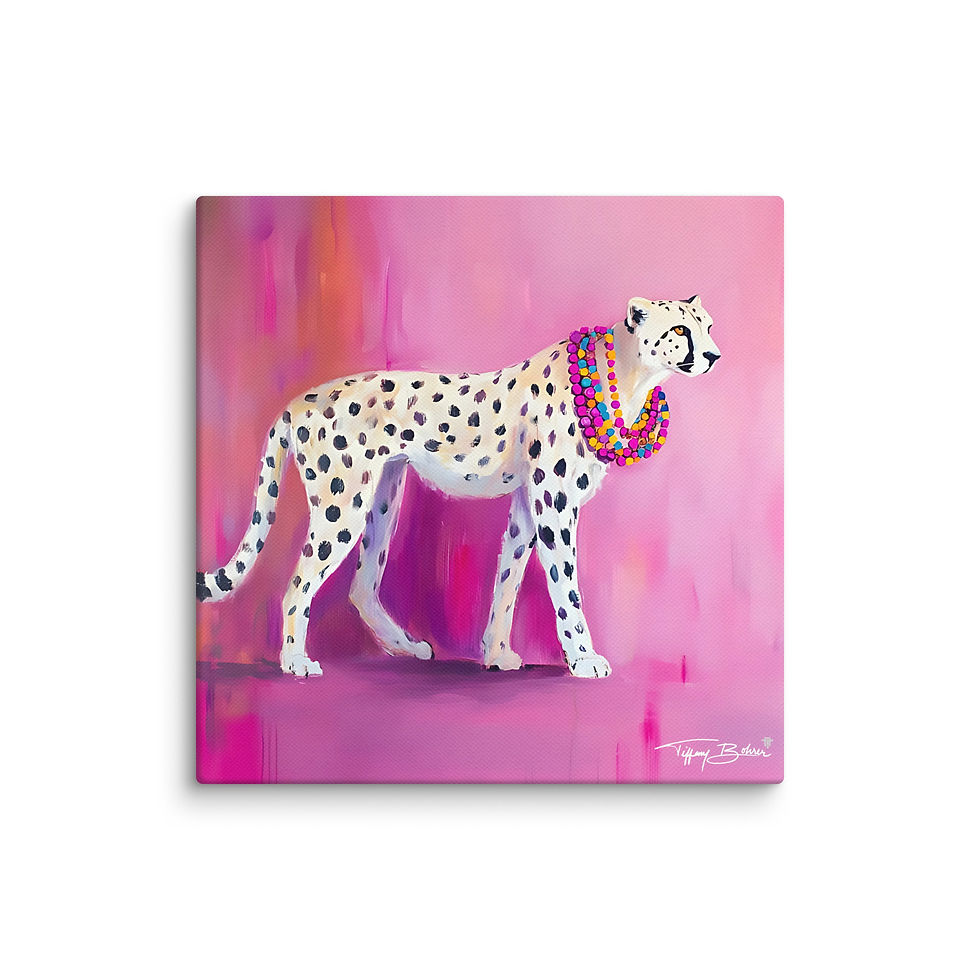 Thumbnail: Rhythm Beads Cheetah by Tiffany Bohrer - Archival Giclee Canvas Multiple Sizes