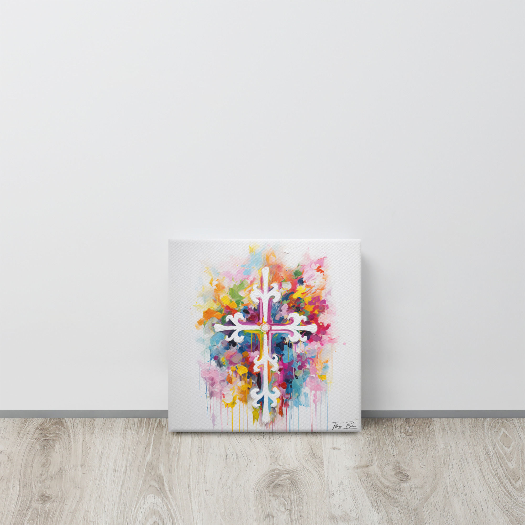 Blessed Indeed Cross - Archival Giclee 12x12 Canvas