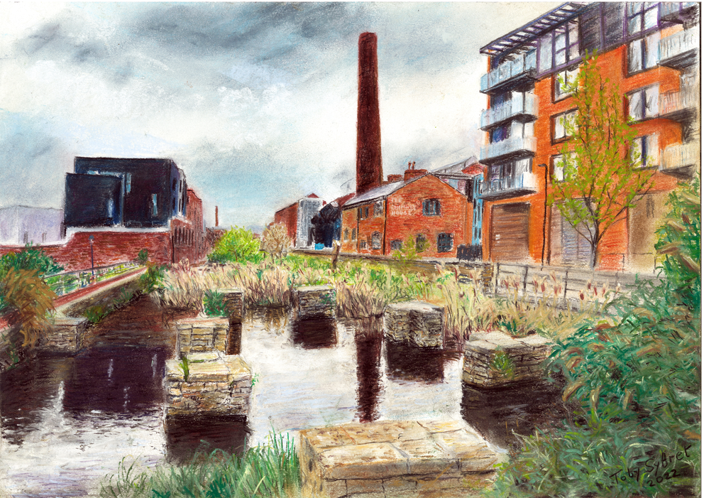 Print: Kelham Island, Waterway