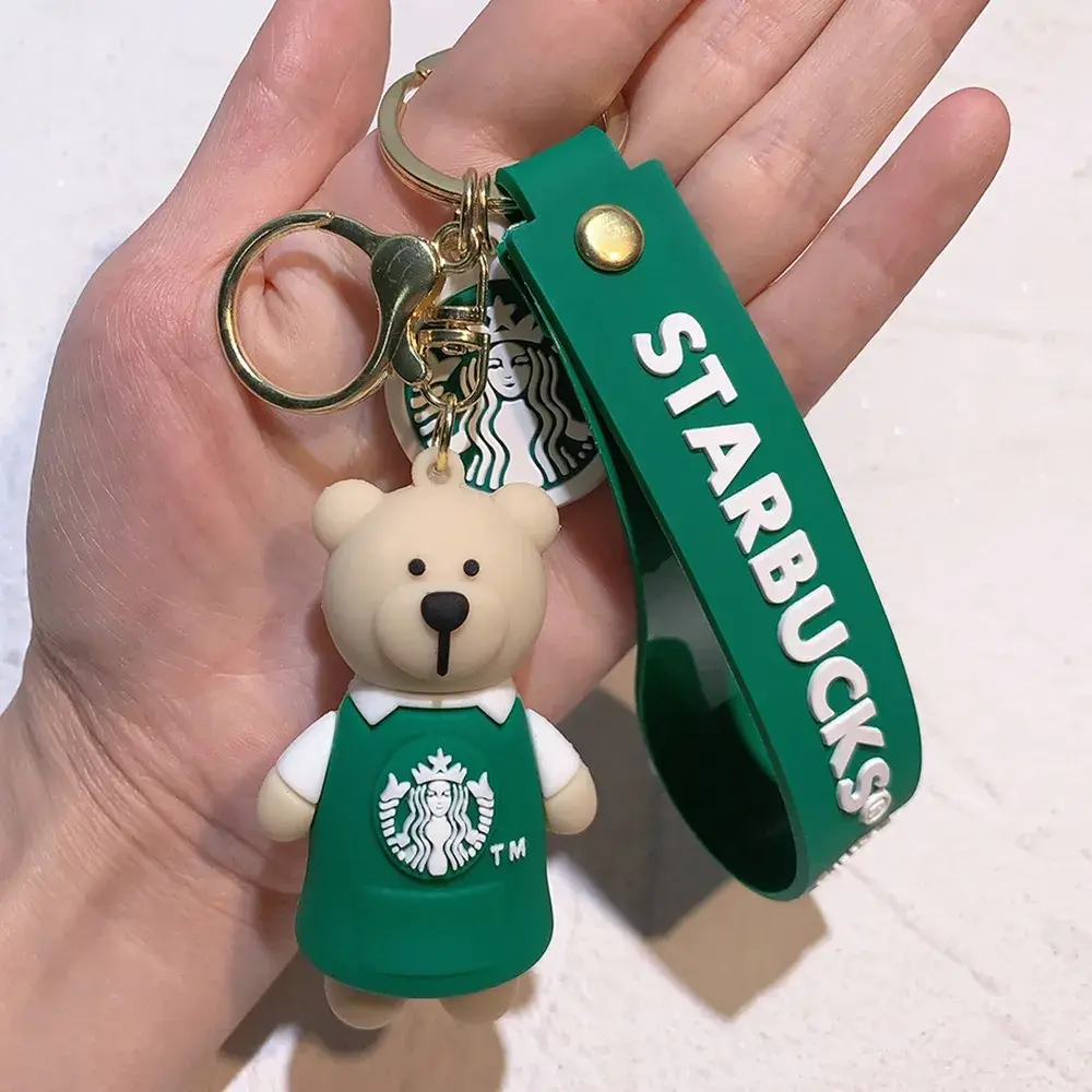 Starbucks Standing Bear Green Outfit Keychain