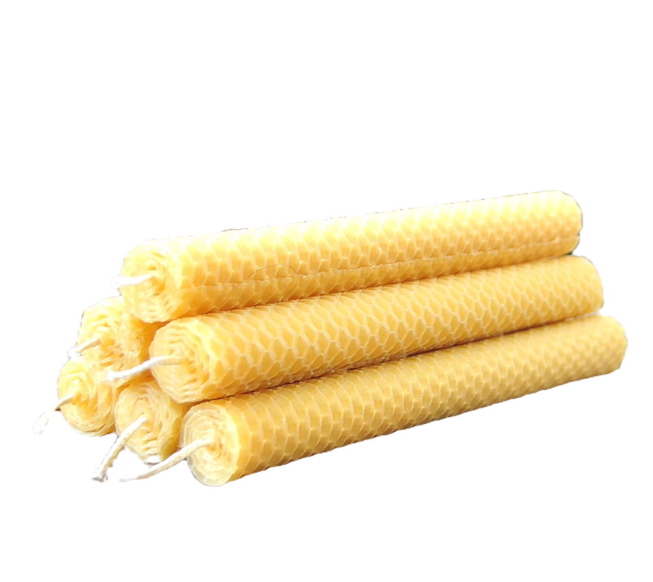 Rolled Beeswax Dinner Candles Set of 2