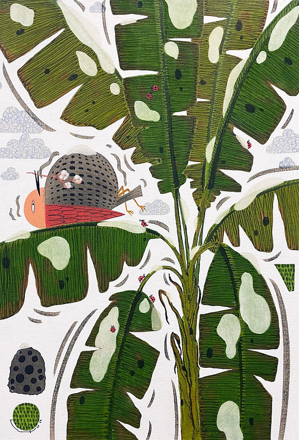 태우, 와유산수도(臥遊山水圖) _ 첫눈처럼 너에게 가겠다, 72.7x50.0cm, Korean ink and Color on canvas, 2022, 400만원.