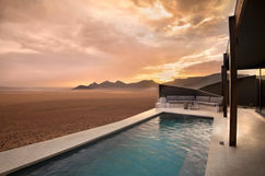 A stunning lodge in Namibia overlooking the desert.