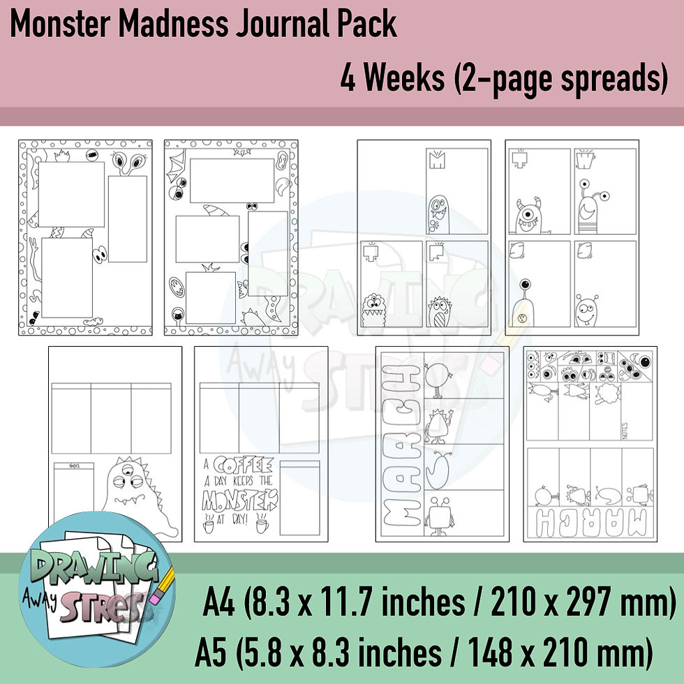 Thumbnail: Monster Madness Bullet Journal Pack- PDF INSTANT DOWNLOAD
