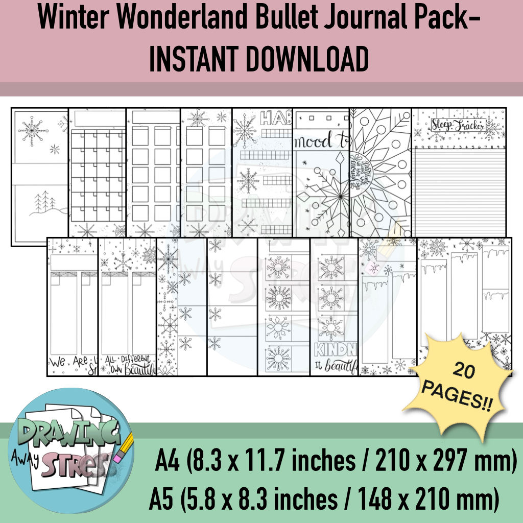 Winter Wonderland Bullet Journal- PDF INSTANT DOWNLOAD