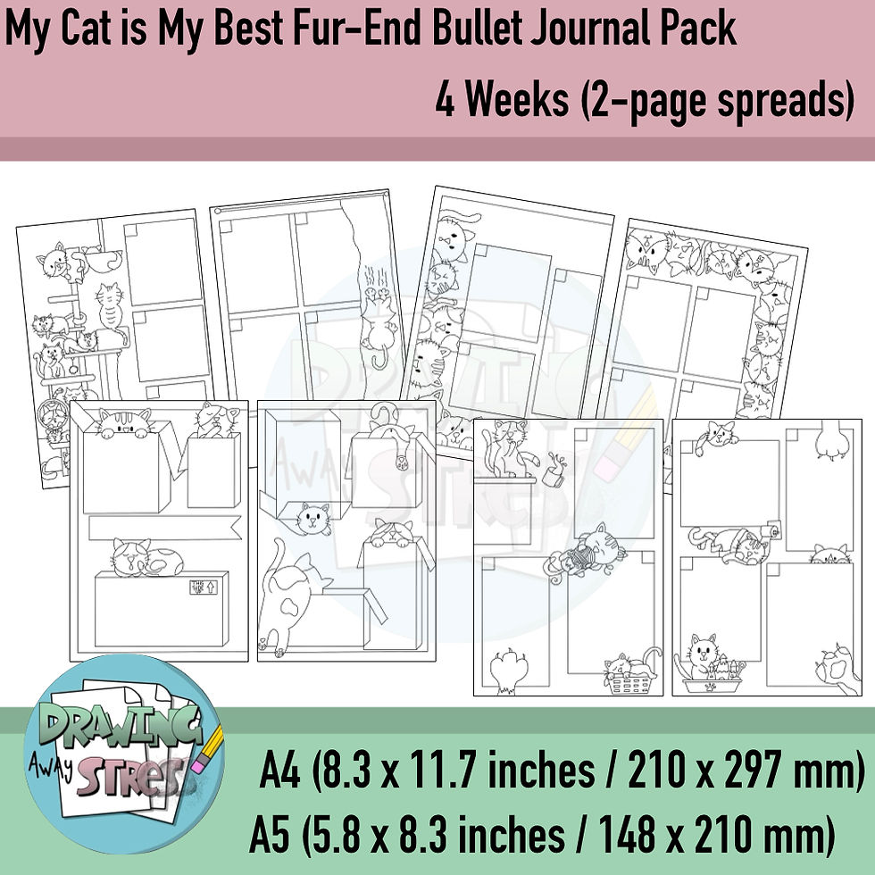 Thumbnail: My Cat is My Best Fur-End Bullet Journal Pack- PDF INSTANT DOWNLOAD