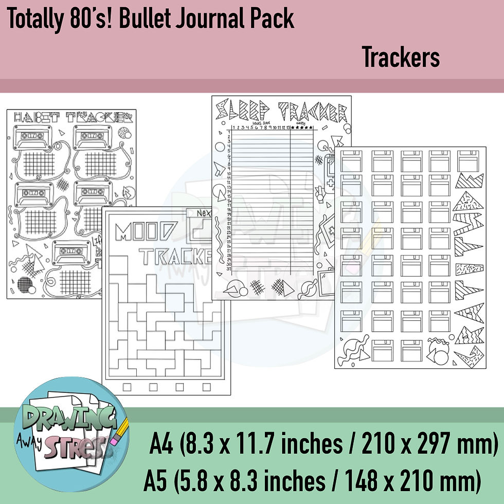 Thumbnail: Totally 80’s Bullet Journal Pack- PDF INSTANT DOWNLOAD