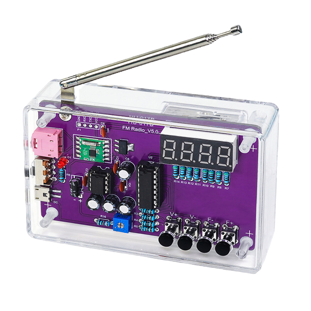 DIY FM Radio Electronic Kit Adjustable Frequency 87-108MHz Digital Display Solde