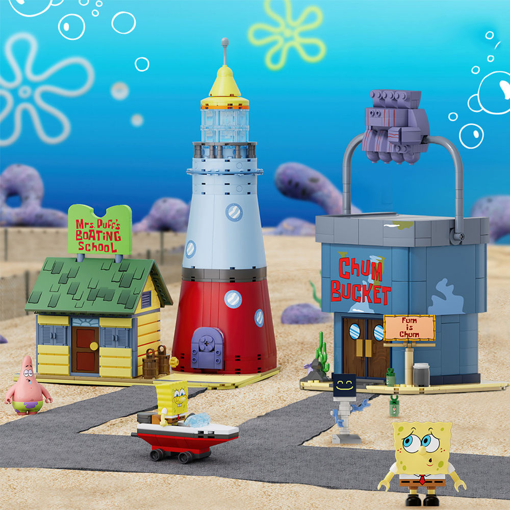 SpongeBob SquarePants Building Blocks Bikini Bottom Driving School The Chum Buck