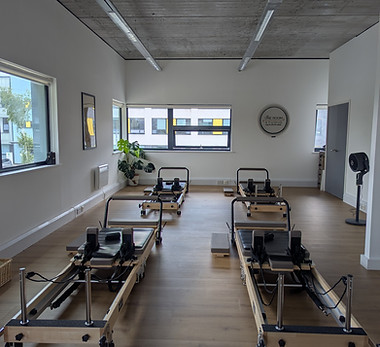 Boutique reformer Pilates studio equipment setup in Dartford town centre
