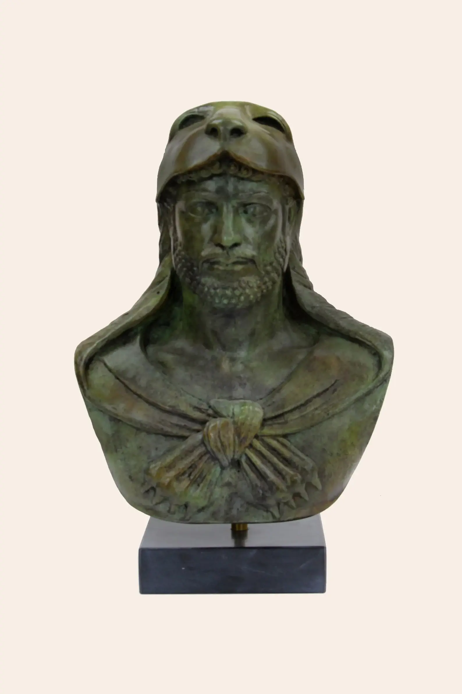 Greek art demigod hero statue Heracles bronze casting bust statue mythology