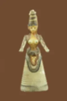 Greek minoan snake goddess, Closed hands plaster casting statue