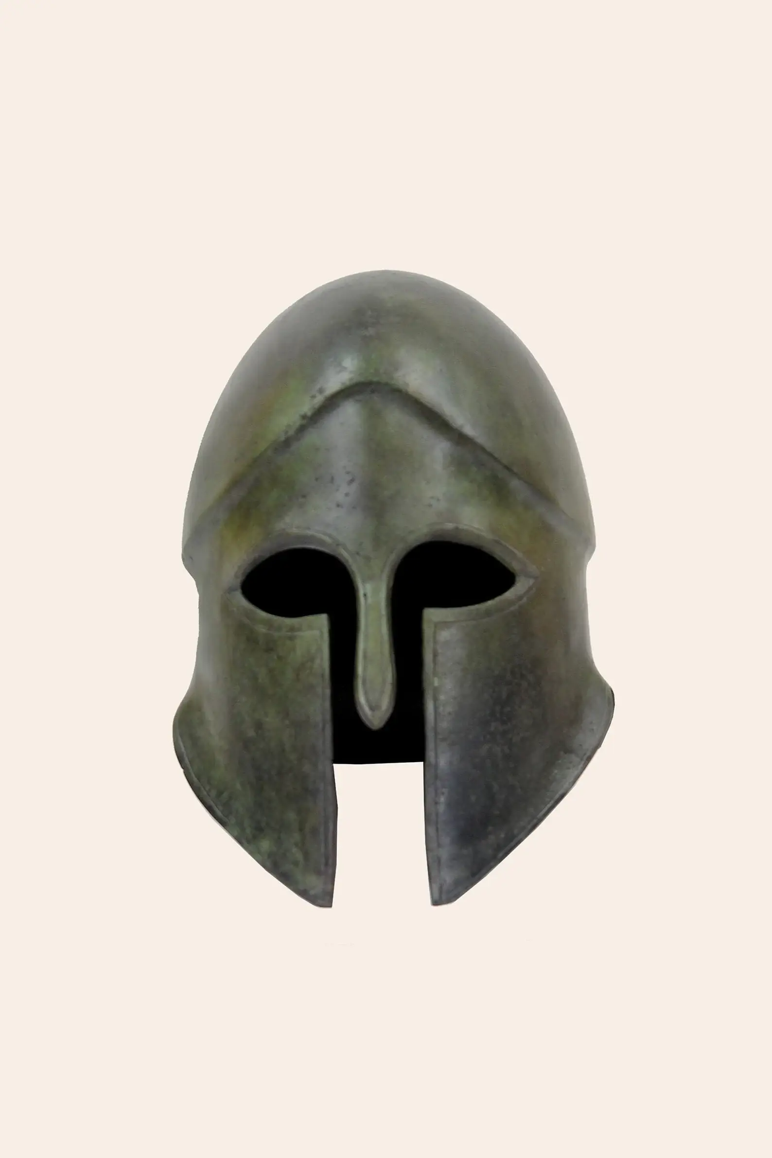 Bronze Corinthian Greek war helmet museum reproduction ancient Greece bronze