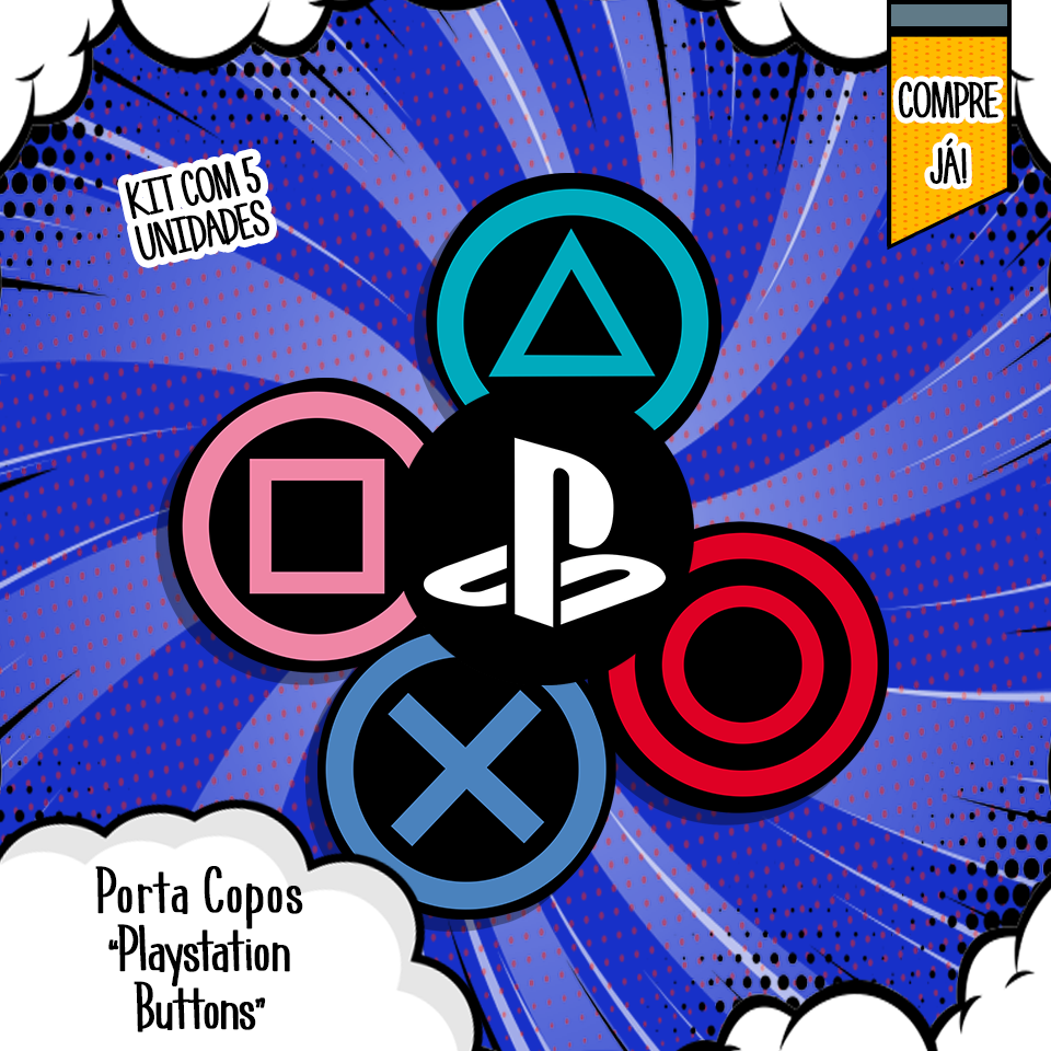 Miniatura: Playstation - Buttons (Kit com 5 Unidades)