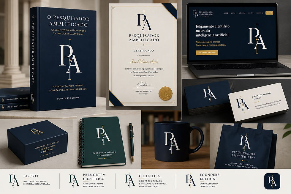Mockup editorial premium do Kit Pesquisador Amplificado Founders Edition