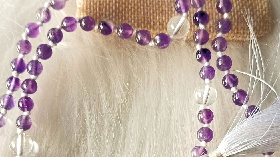 Amethyst Stone Beads Mala with counter beads