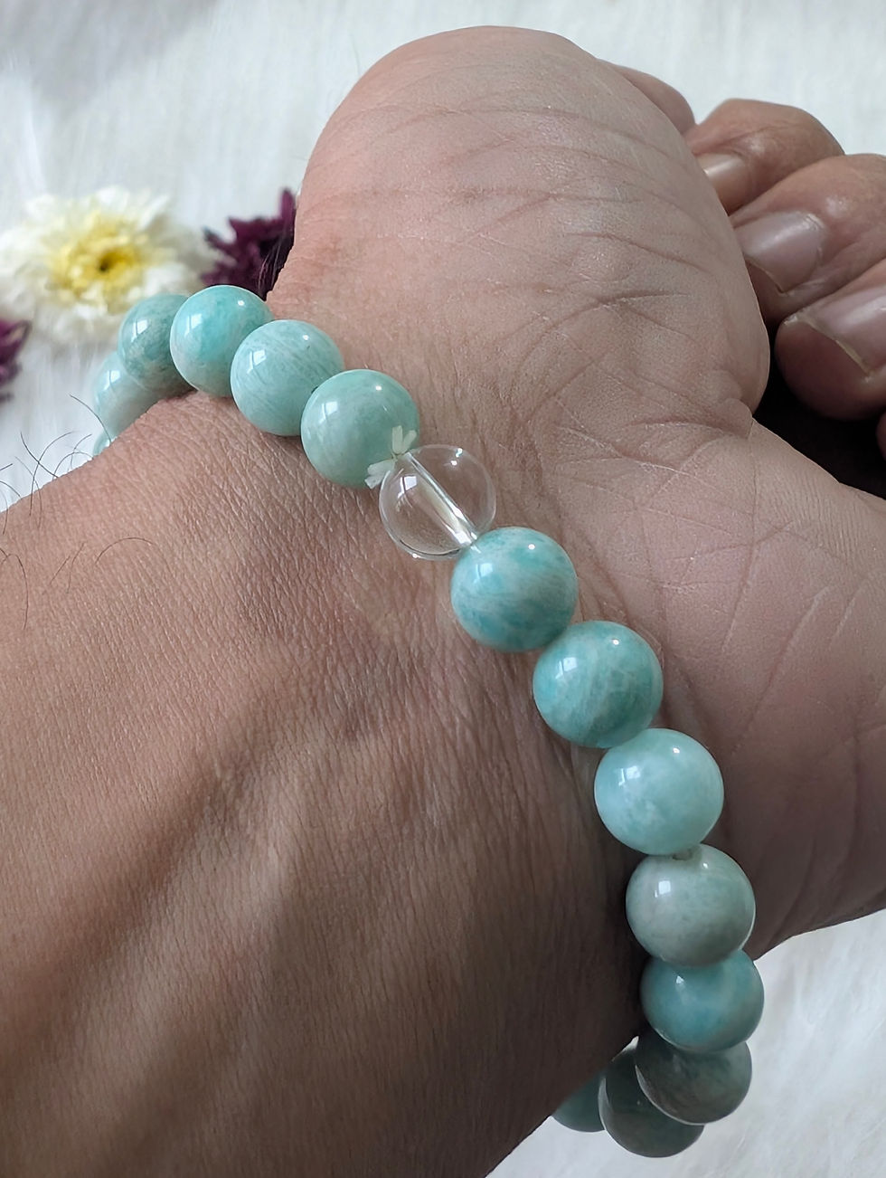 Amazonite Bracelet in Hand