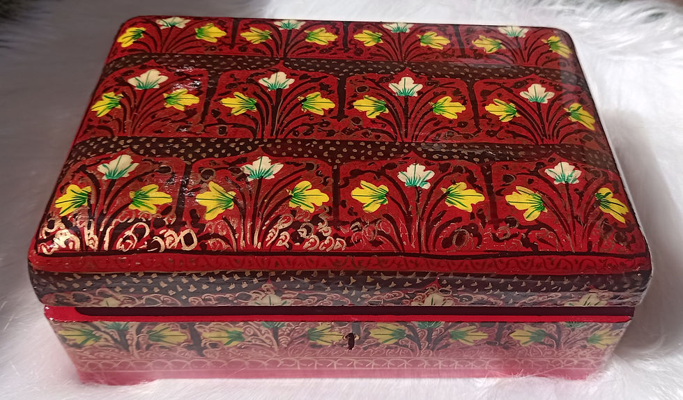 Thumbnail: Kashmiri Paper Mache Velvet-Lined Jewellery Boxes