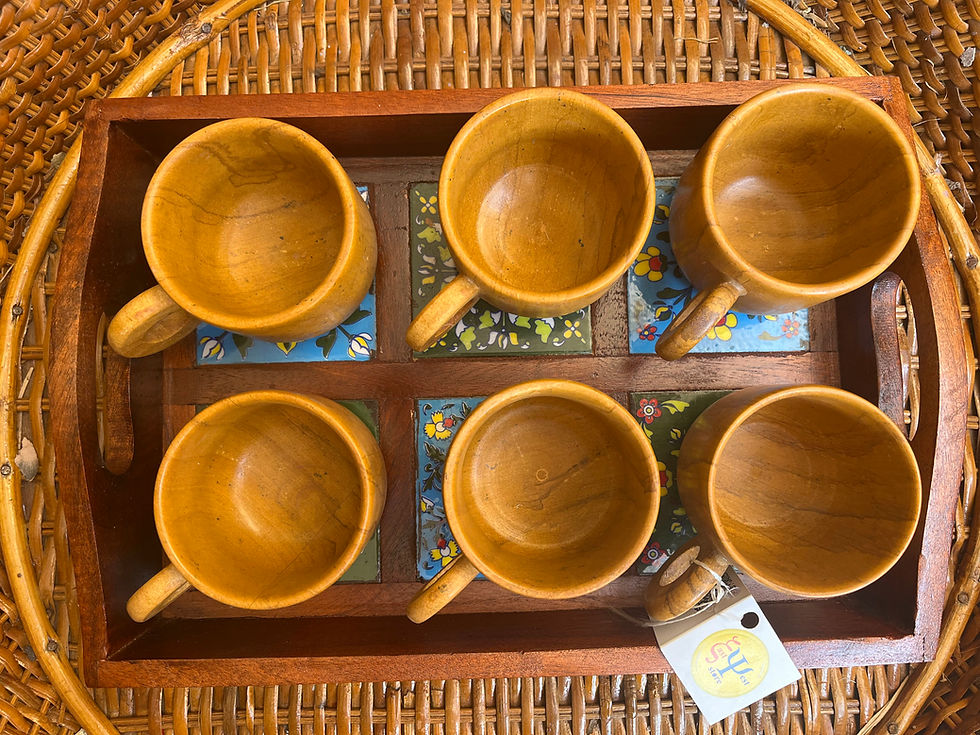 Thumbnail: Handmade Jaisalmer  Yellow Stone Tea Cup Set