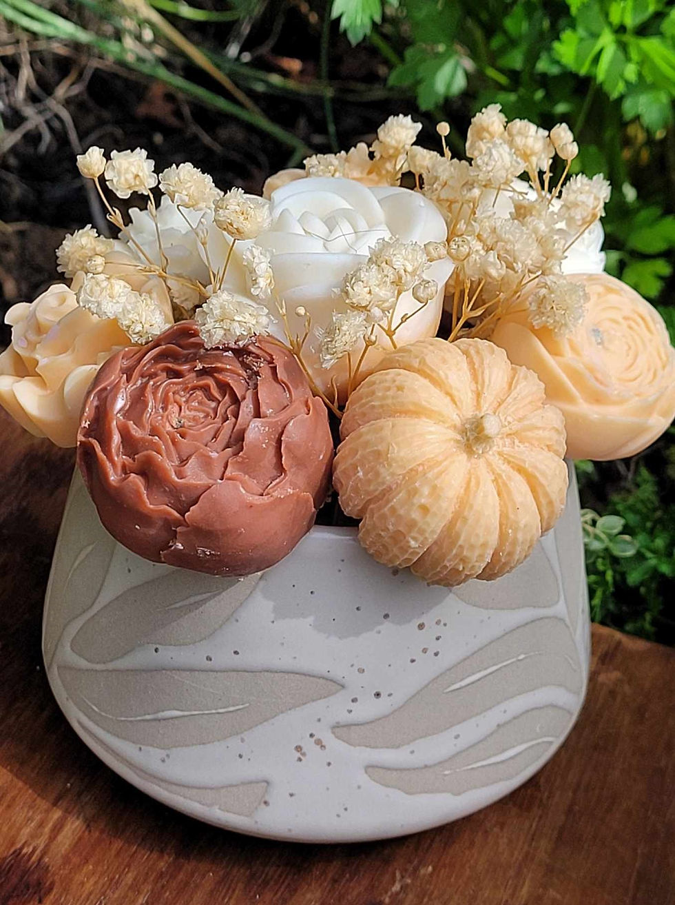 Miniature : Bouquet de fondants parfumés avec pot en céramique automne