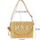 Thumbnail: Bride Straw Shoulder Bag Woven Beach Pearl Rhinestone Handbag Purse Bachelorette