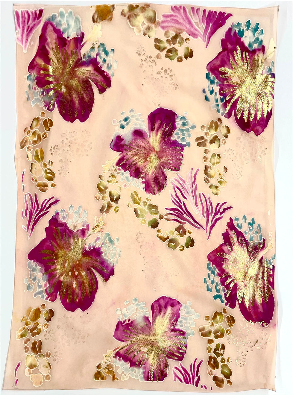 Monoprint resist devore and foil