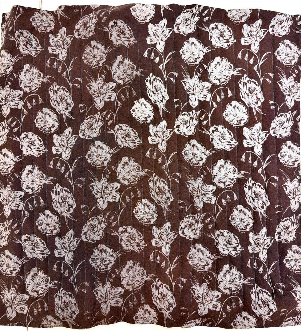 Discharge and quilted floral print