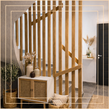 Garde corps d'escalier unique et original en chêne massif