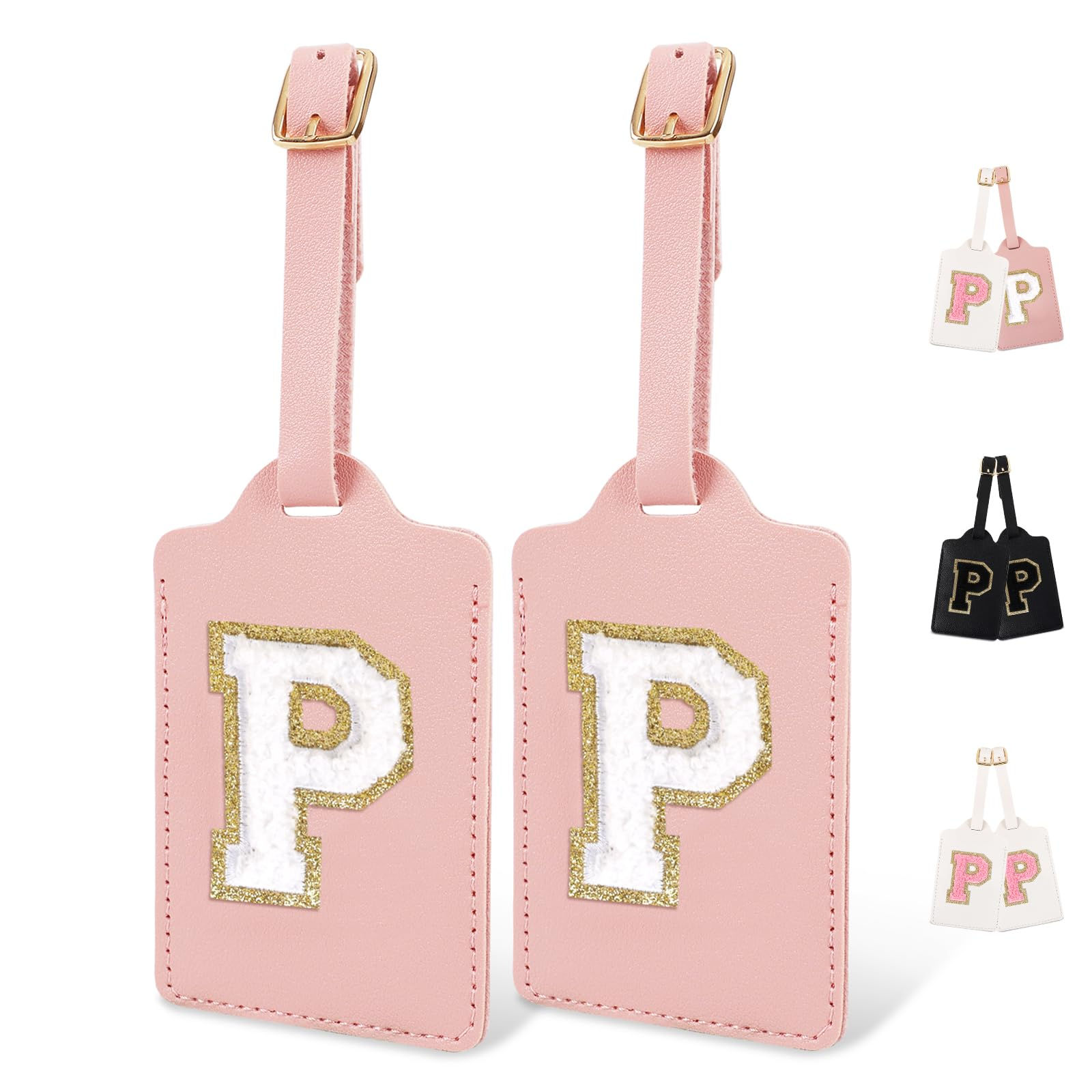 2PCS Initial Letter Luggage Tags for Suitcases Personalized Letter Luggage Bag S