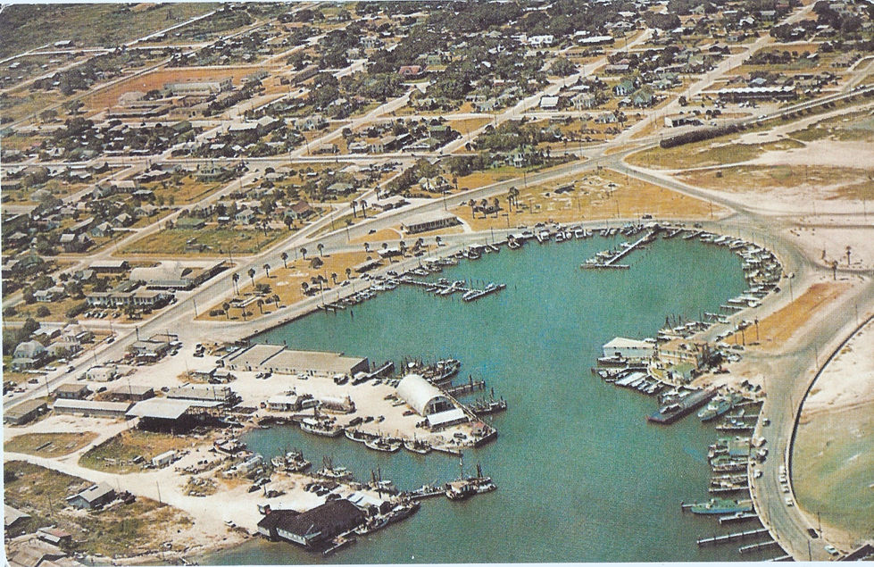 Aerial View - Rockport Harbor Jackson Seafood, historic photo circa 1962