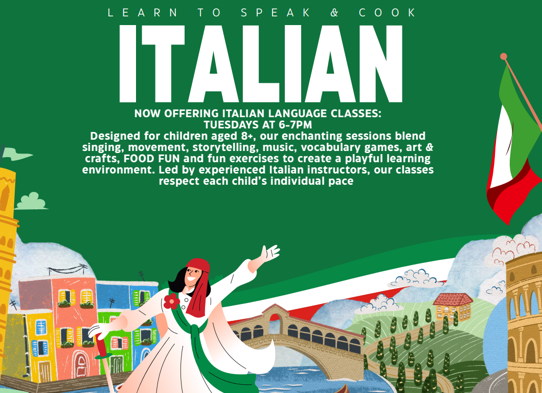 Italian Language Cooking Class Tuesdays @ 6PM