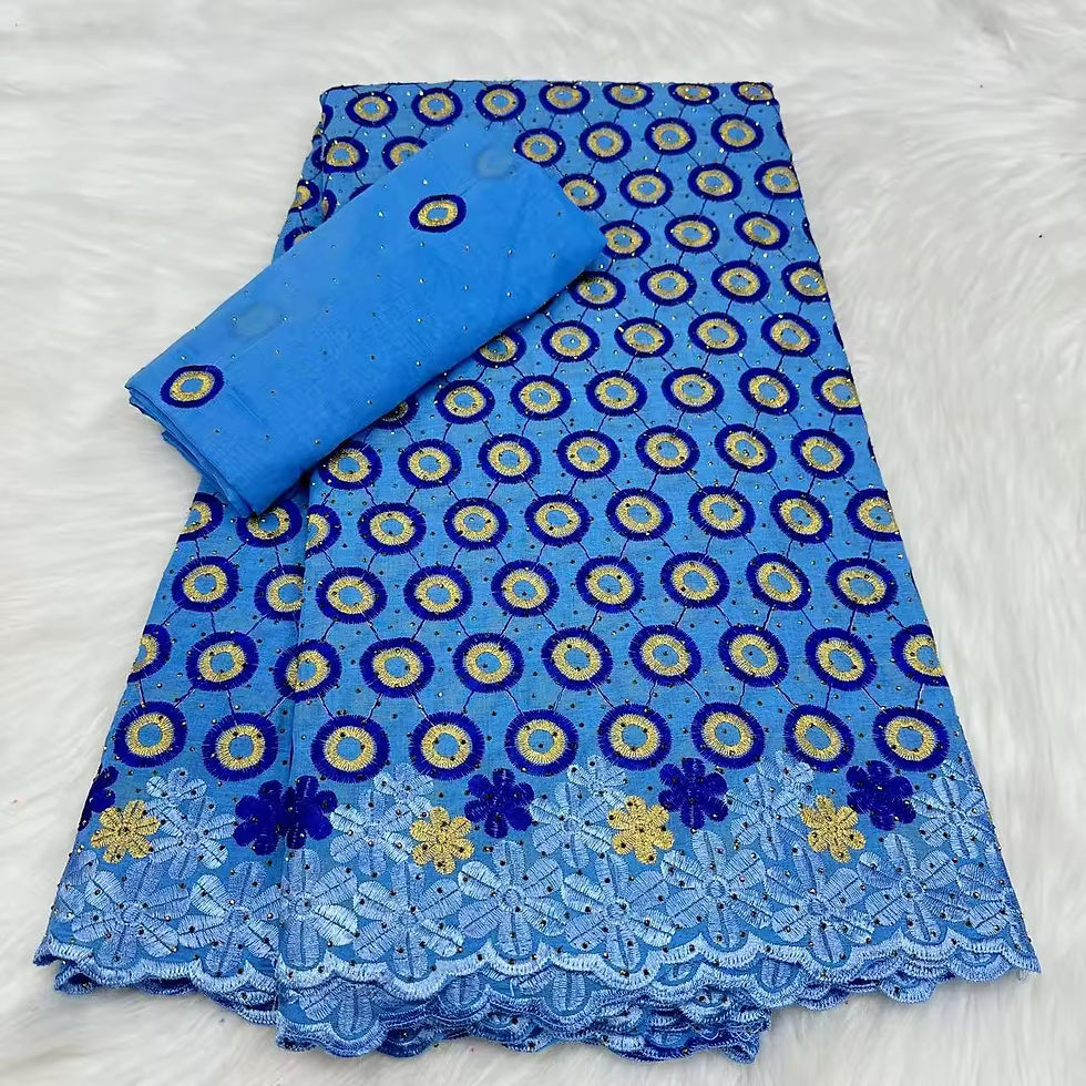 Thumbnail: African Cotton Voile Lace Swiss Lace Fabric Embroidery For Party Wedding Dress