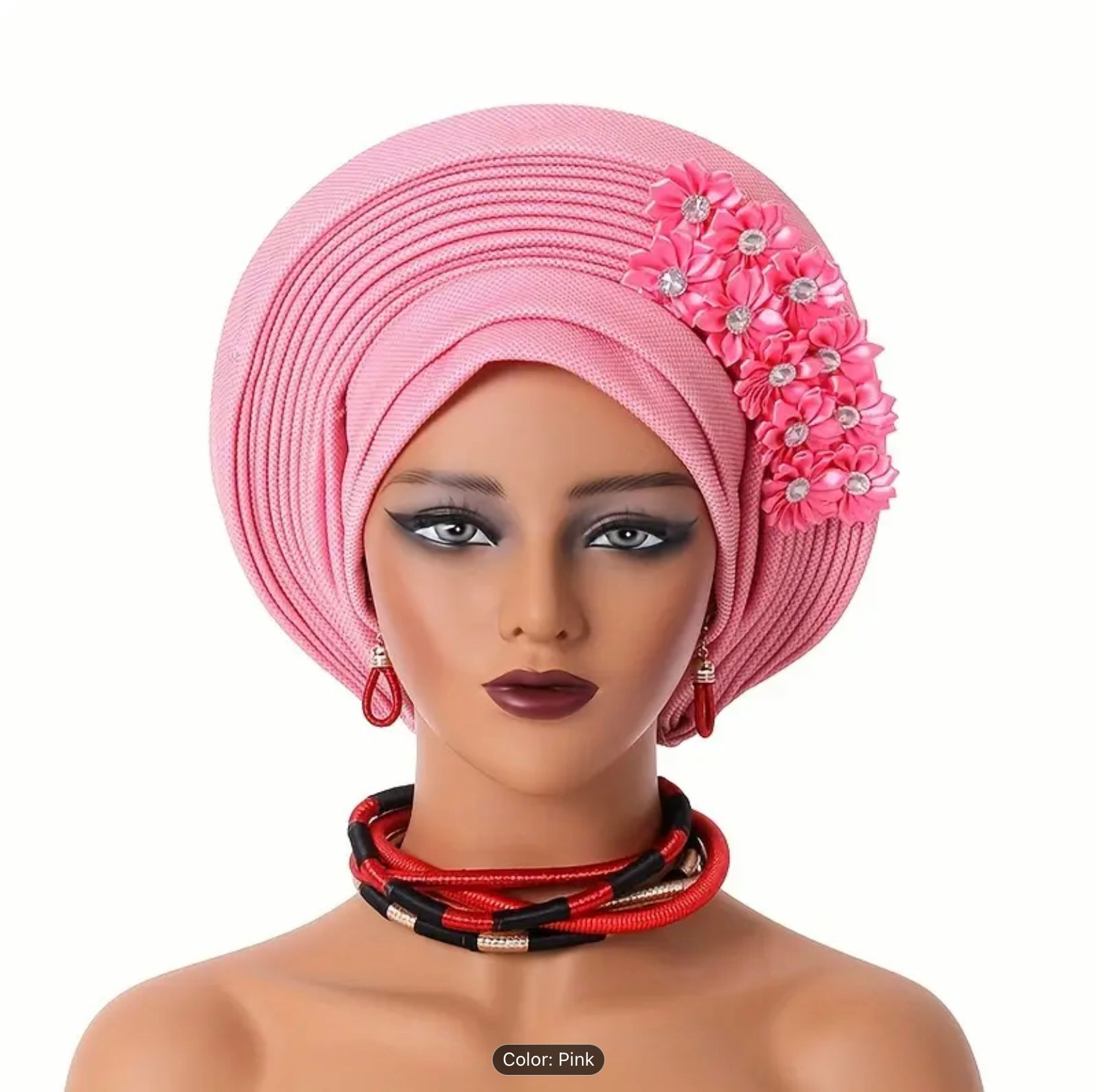 African style Turban with multi-layered stacked edges