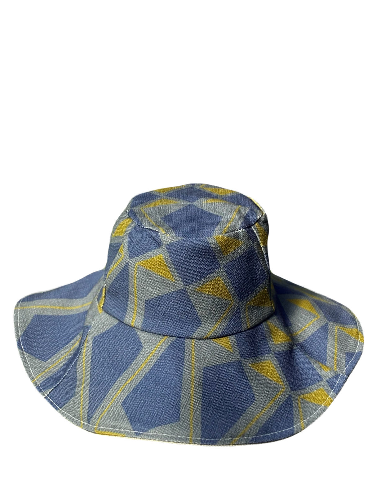 Cool Blue & Ochre Reversible Sun Hat