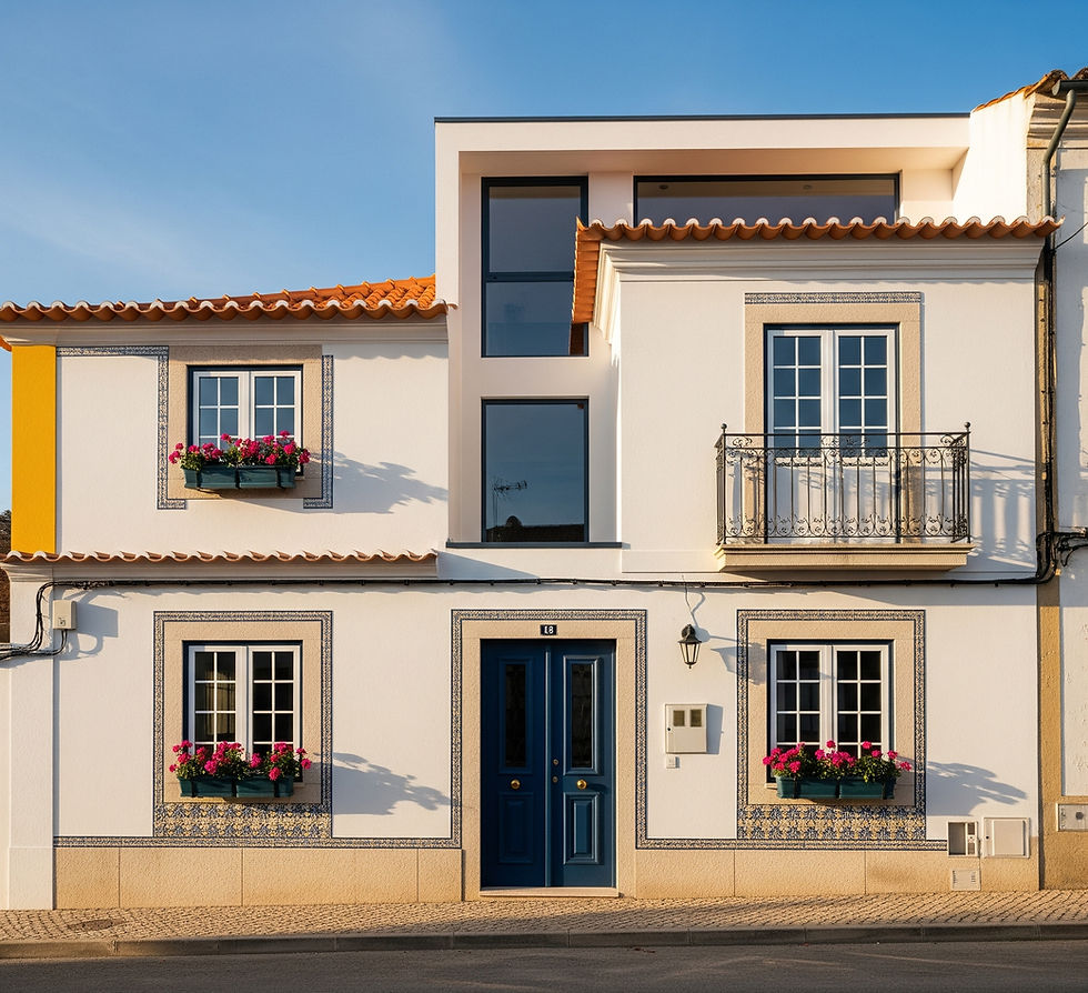 Moradia no Montijo após obras de reabilitação, remodelação e ampliação de pisos superiores
