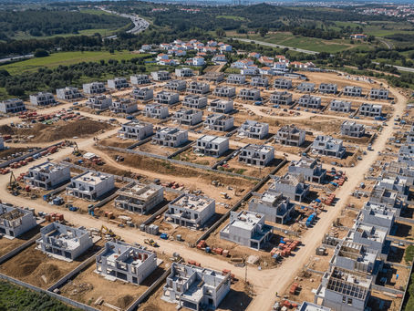 Bairro habitacional de moradias unifamiliares em Loures, vista aérea
