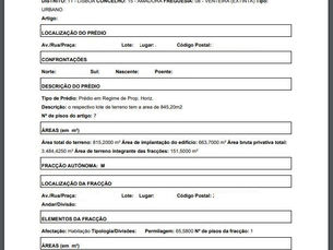 Caderneta Predial de um imóvel