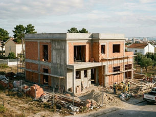 Habitação unifamiliar inacabada após o término da licença de construção