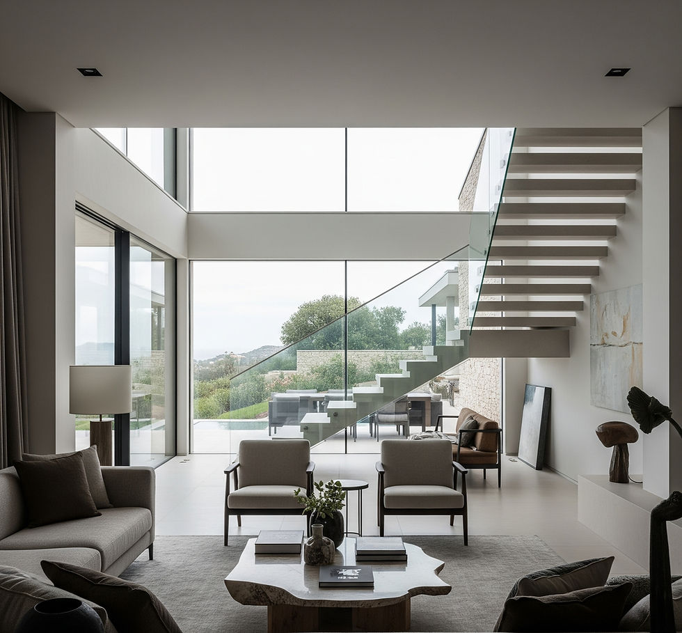 Interiores de uma habitação unifamiliar nova em Almada