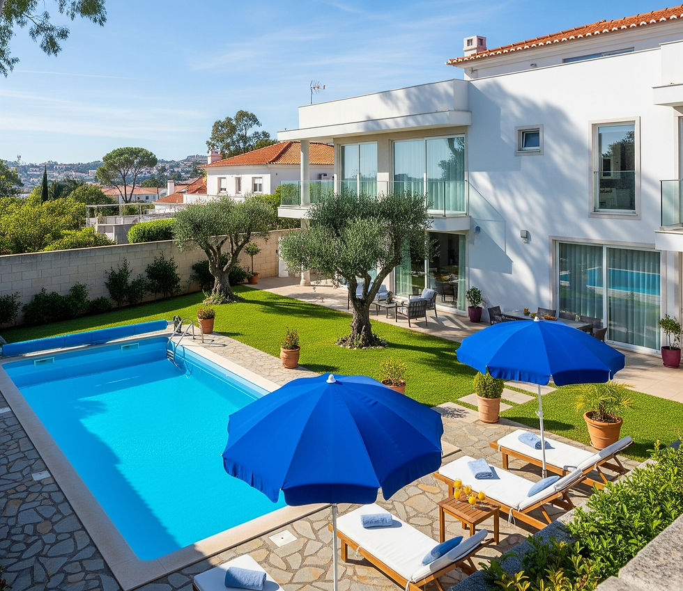 Piscina construída após aprovação da Comunicação Prévia, em Almada