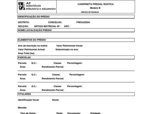 Caderneta Predial Rústica
