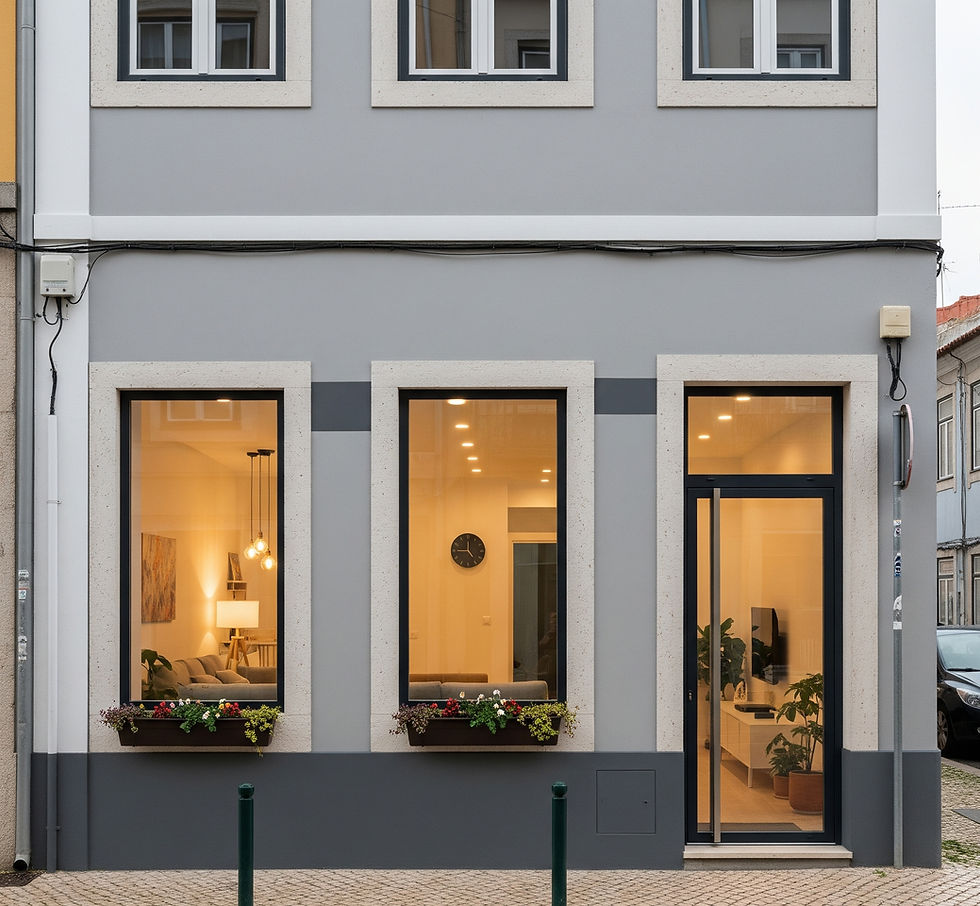 Espaço comercial em Odivelas convertido em habitação, visto do exterior