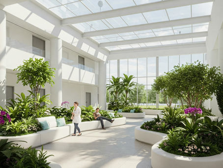 Jardim de Inverno no interior de um hospital