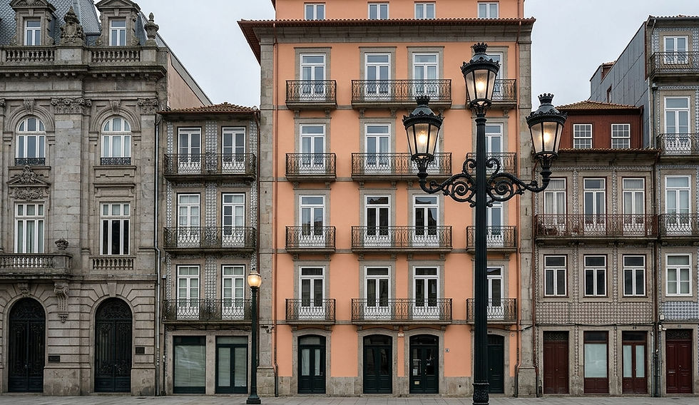 Alinhamento de fachadas de edifícios no Porto