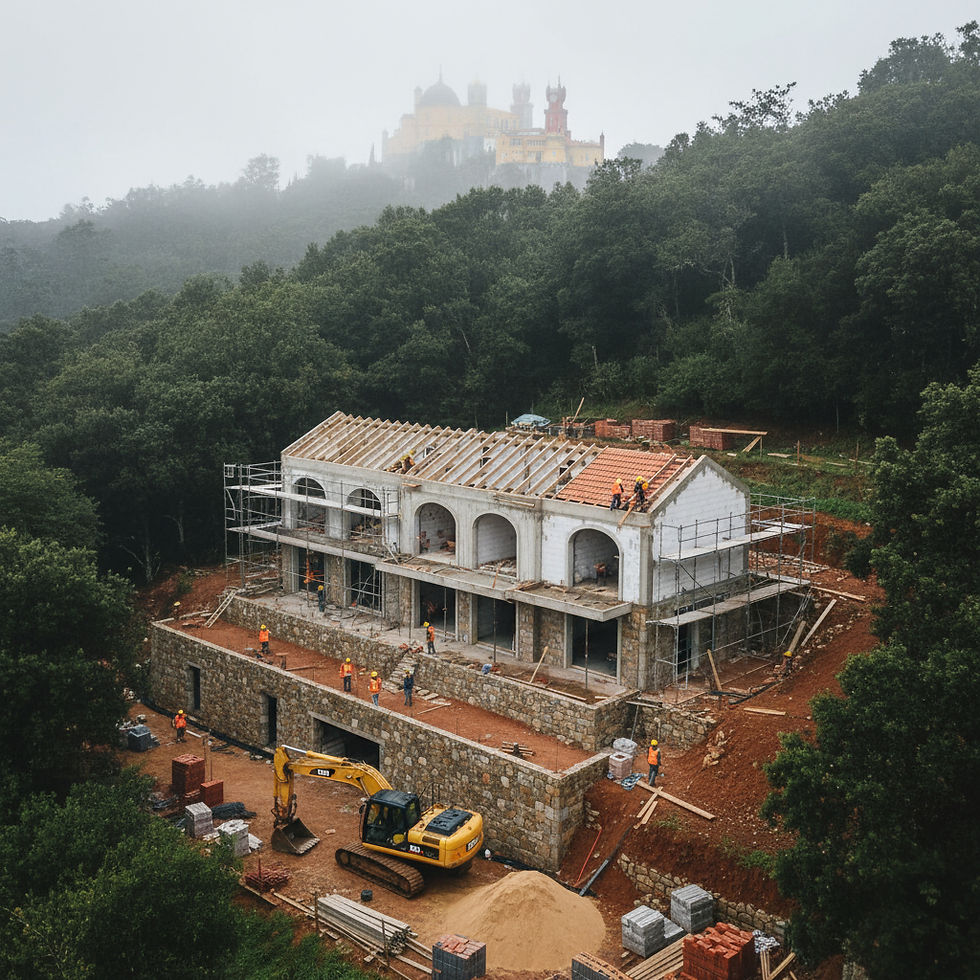 Moradia em Sintra em fase de obra após pedido de prolongamento de prazo de execução aprovado