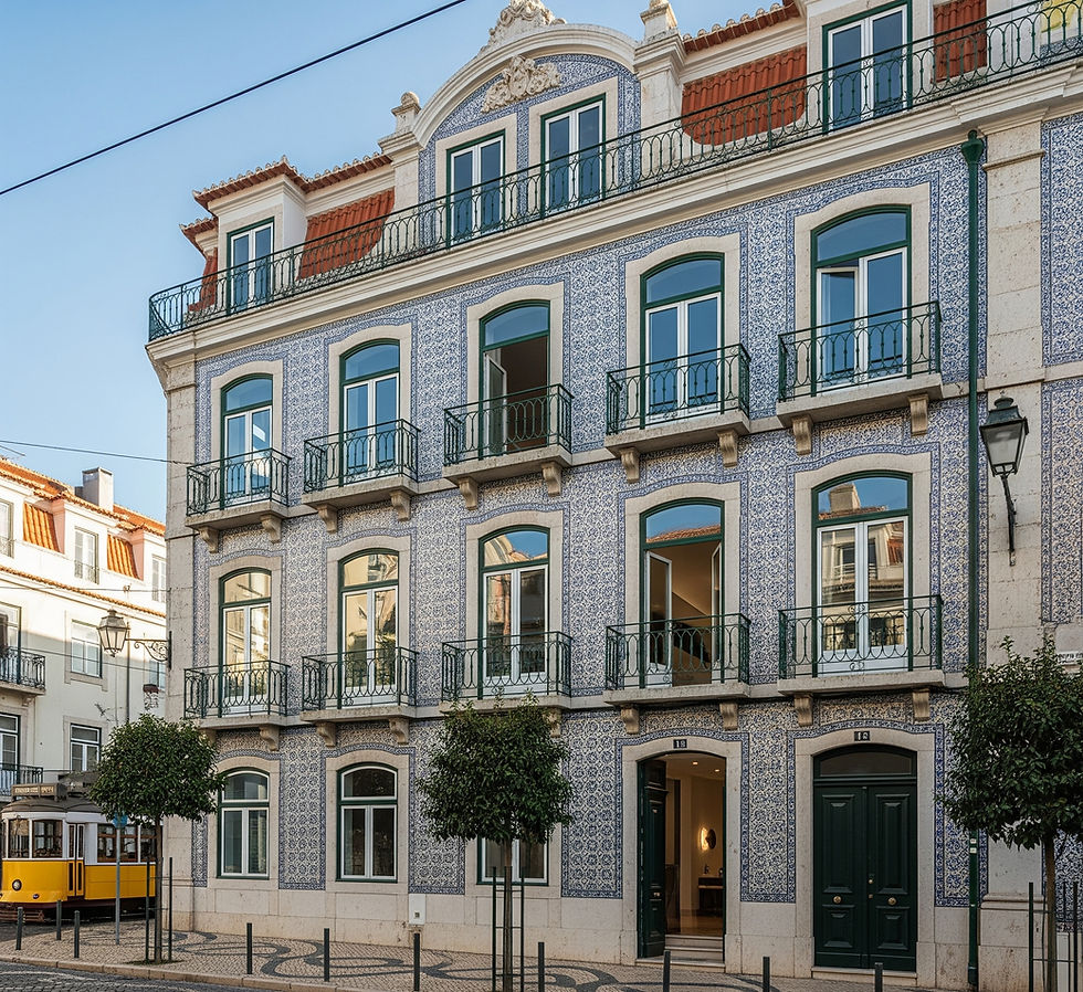 Edifício de habitação em Lisboa após obras de reabilitação no interior e exterior