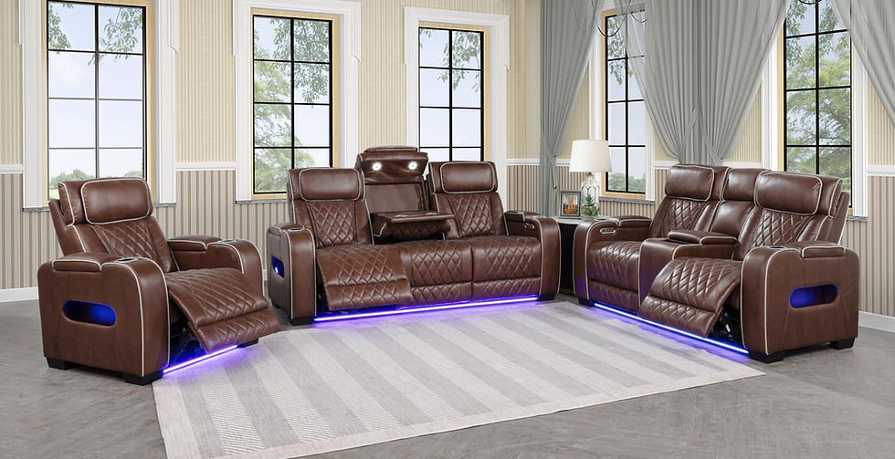 Polar Brown Sofa & Loveseat Set